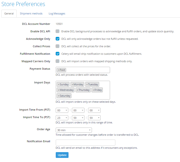 Shipping Exceptions Setup