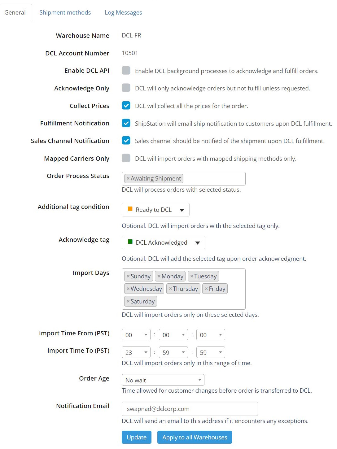 Shipstation Settings